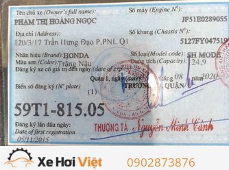 Bán xe Shmode 2020 ABS chính chủ 900km zin cả xe